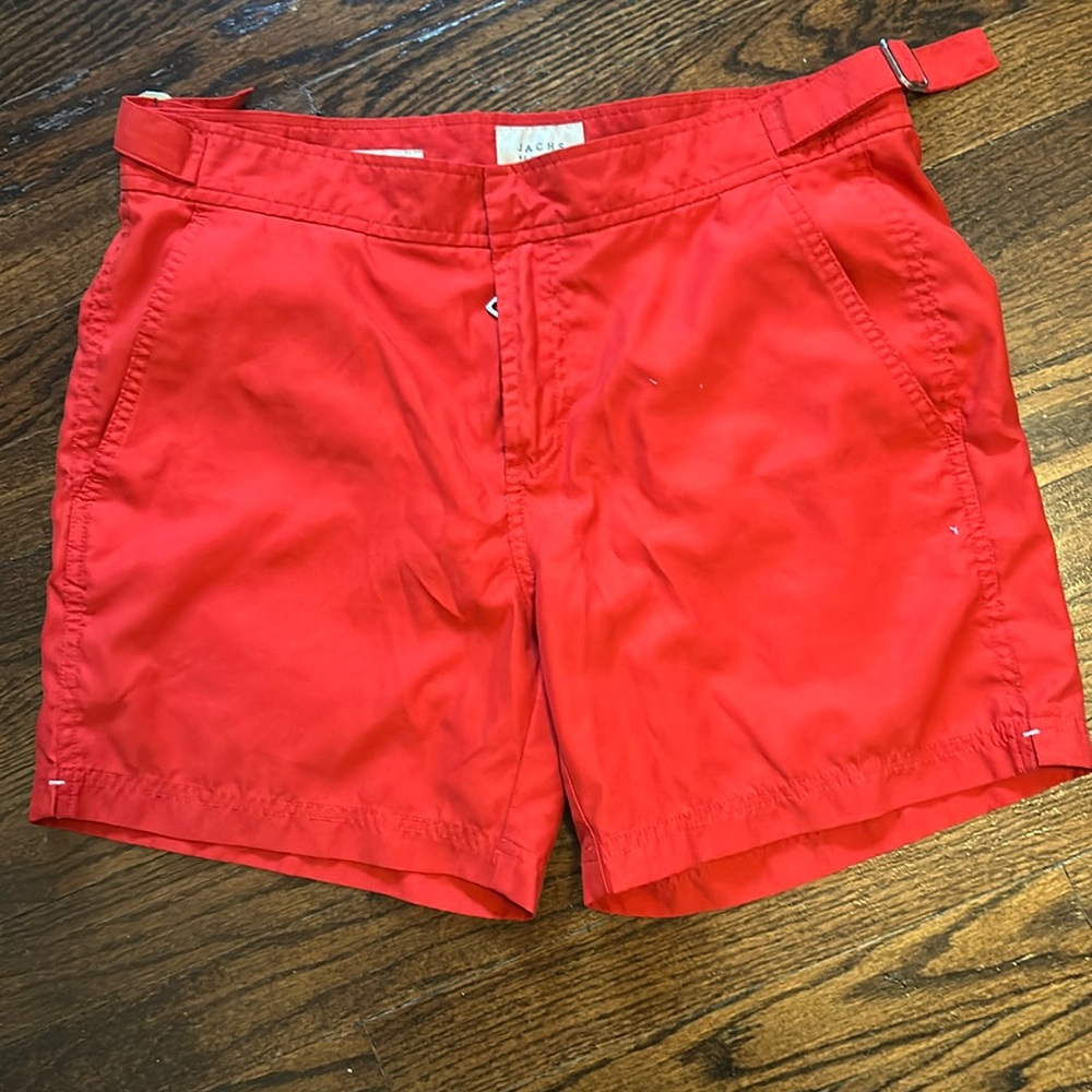 Jachs New York Hampton Fit red swim trunks